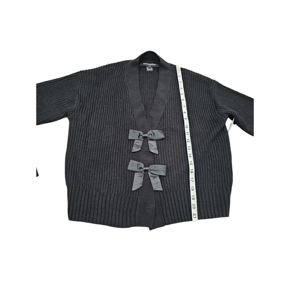 NWOT French Connection Babysoft Satin Bow Cardigan Sz M - Picture 9 of 10